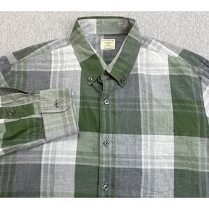 J Crew Shirt Mens Medium (15-15.5) Plaid 2-Ply 100% Cotton Button Down